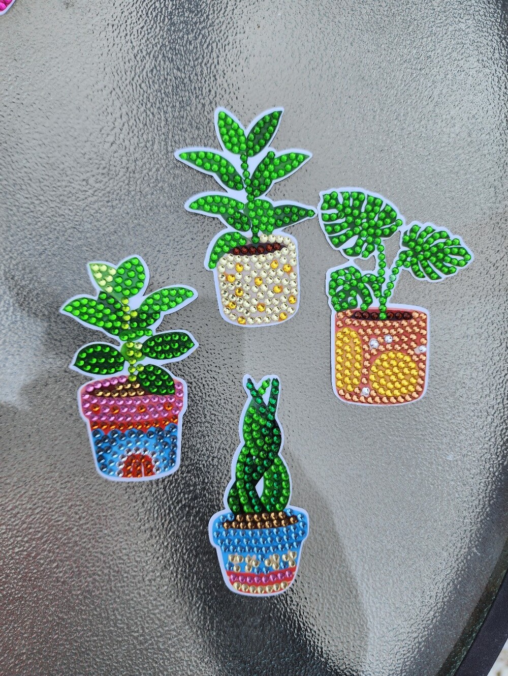 Set Of 4 Handmade Plant Magnets